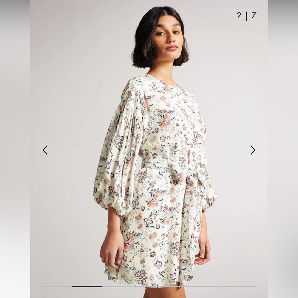 Ted Baker Gilliie Mini High Neck Dress Floral Print